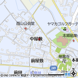 愛知県大府市長草町中屋敷周辺の地図