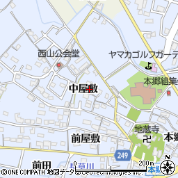 愛知県大府市長草町（中屋敷）周辺の地図