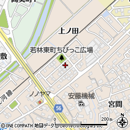 愛知県豊田市若林東町上ノ田周辺の地図