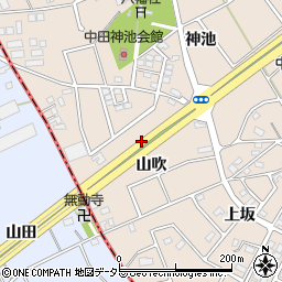 愛知県豊田市中田町山吹周辺の地図