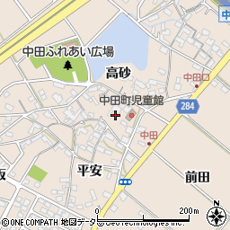 愛知県豊田市中田町高砂周辺の地図