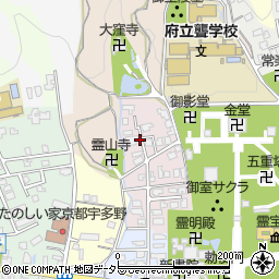 京都府京都市右京区宇多野北ノ院町周辺の地図
