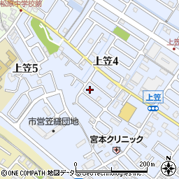 滋賀県草津市上笠4丁目11-6周辺の地図