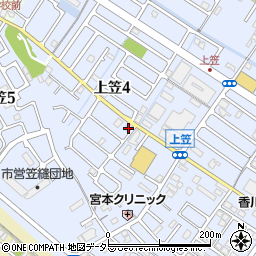 滋賀県草津市上笠4丁目12-19周辺の地図