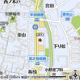 愛知県東海市荒尾町脇ノ田周辺の地図