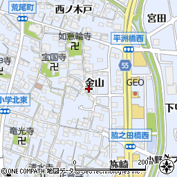 愛知県東海市荒尾町金山周辺の地図
