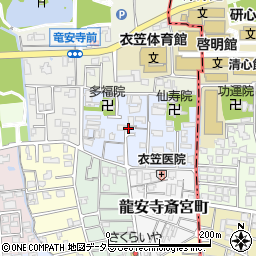 京都府京都市右京区龍安寺衣笠下町周辺の地図