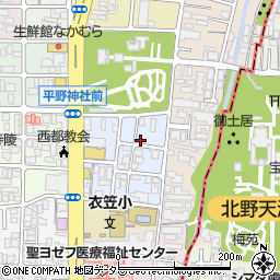 京都府京都市北区平野宮本町50周辺の地図