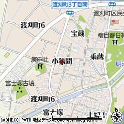 愛知県豊田市渡刈町小狭間周辺の地図