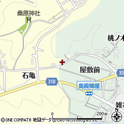 愛知県岡崎市桑原町石亀周辺の地図
