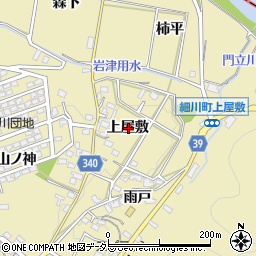 愛知県岡崎市細川町上屋敷周辺の地図