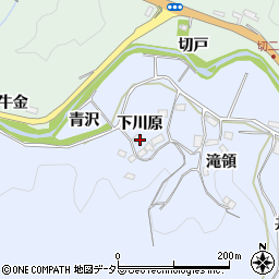 愛知県豊田市下山田代町下川原周辺の地図