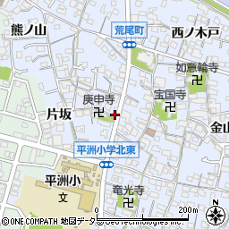 愛知県東海市荒尾町中屋敷周辺の地図