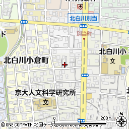 京都府京都市左京区北白川別当町周辺の地図