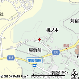 愛知県岡崎市奥殿町桃ノ木57周辺の地図