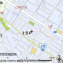 滋賀県草津市上笠4丁目15周辺の地図