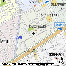 静岡県静岡市清水区下野緑町周辺の地図