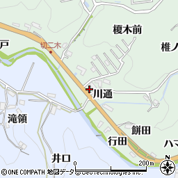 愛知県豊田市花沢町川通周辺の地図