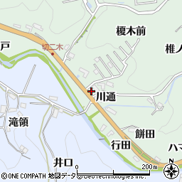 愛知県豊田市花沢町（川通）周辺の地図