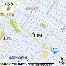上笠第４町内会集会所周辺の地図