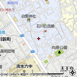 静岡県静岡市清水区石川本町8周辺の地図