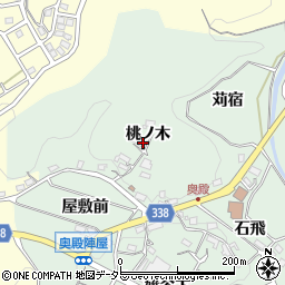 愛知県岡崎市奥殿町桃ノ木52周辺の地図