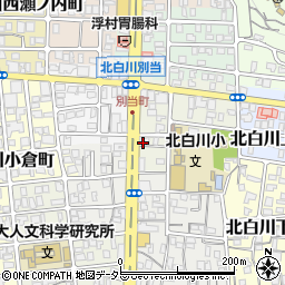 京都府京都市左京区北白川上別当町周辺の地図