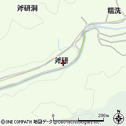 愛知県豊田市滝脇町斧研周辺の地図