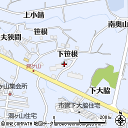 愛知県東海市荒尾町（下笹根）周辺の地図