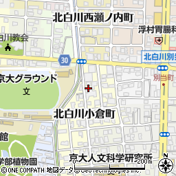 京都府京都市左京区北白川小倉町周辺の地図