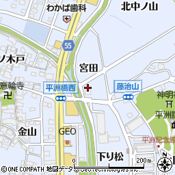 愛知県東海市荒尾町（宮田）周辺の地図