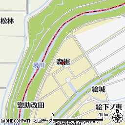 愛知県刈谷市泉田町（森裾）周辺の地図