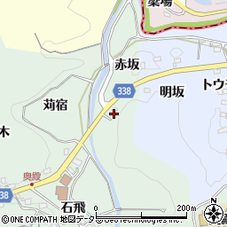 愛知県岡崎市奥殿町赤坂周辺の地図