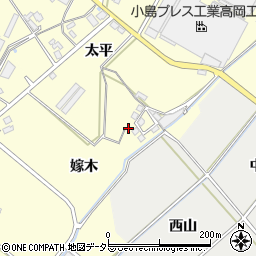 愛知県豊田市中町（嫁木）周辺の地図