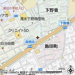 静岡県静岡市清水区下野東4-51周辺の地図