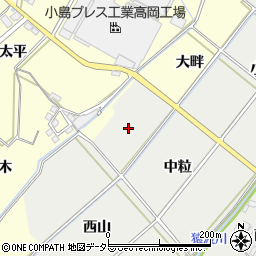 愛知県豊田市西田町（中粒）周辺の地図