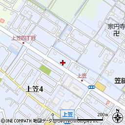 滋賀県草津市上笠4丁目19-3周辺の地図