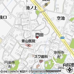 愛知県豊田市若林西町門田周辺の地図