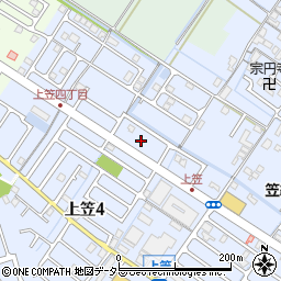 滋賀県草津市上笠4丁目19周辺の地図