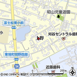 愛知県刈谷市東境町上野周辺の地図