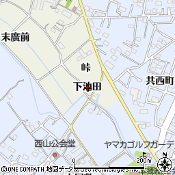愛知県大府市共和町下池田周辺の地図