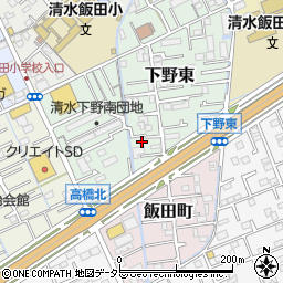 静岡県静岡市清水区下野東2-22周辺の地図