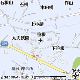 愛知県東海市荒尾町笹根周辺の地図