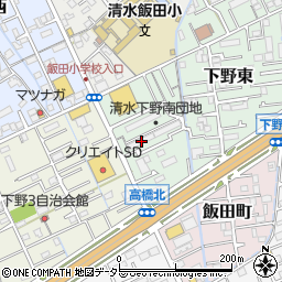 静岡県静岡市清水区下野東4-13周辺の地図