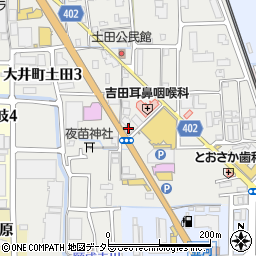 京都銀行大井支店周辺の地図