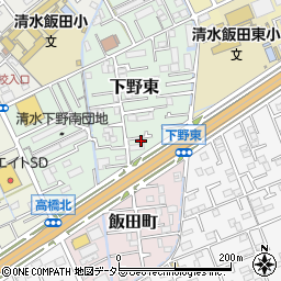静岡県静岡市清水区下野東1-6周辺の地図