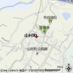 三重県四日市市山村町周辺の地図