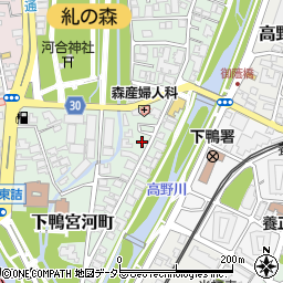 京都府京都市左京区下鴨宮河町54周辺の地図
