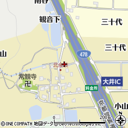京都府亀岡市大井町北金岐三十代周辺の地図