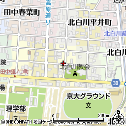 京都府京都市左京区北白川西蔦町周辺の地図